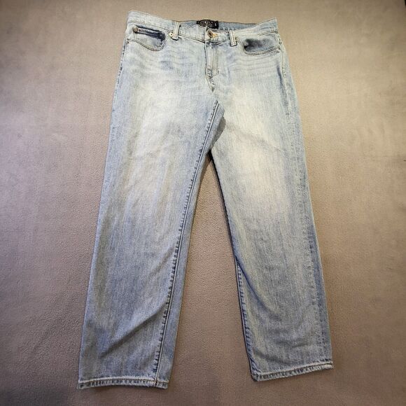 Lucky Brand Womens 10 Jeans Sweet Crop Blue Denim Stretch Distressed - Picture 1 of 11